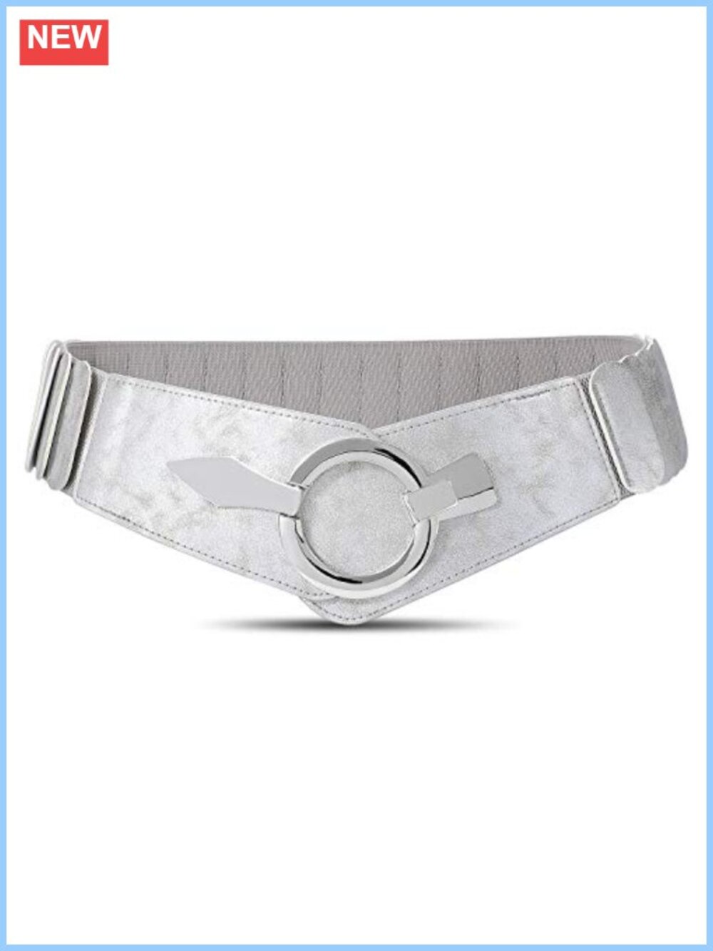 Faux Leather Wide Elastic Waist Belt Vintage Stretch Waistband for Dresses